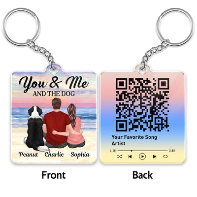 You Me The Dogs Cats Back View Favorite Song QR Code Personalized Acrylic Keychain