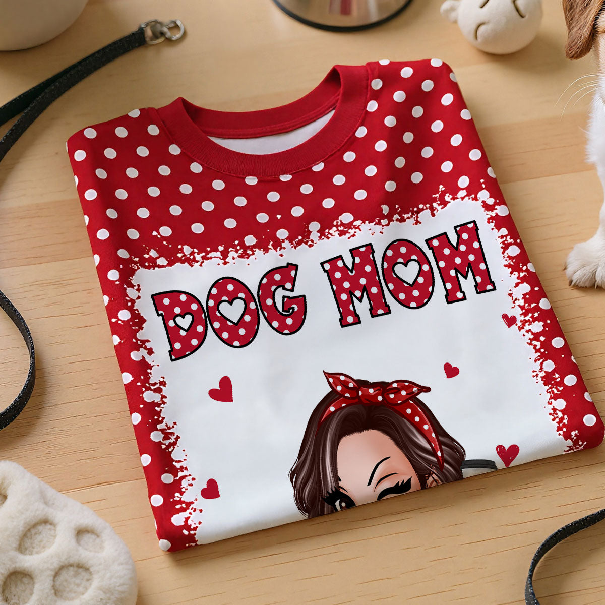 Polka Dot Dog Mom Personalized 3D Shirt
