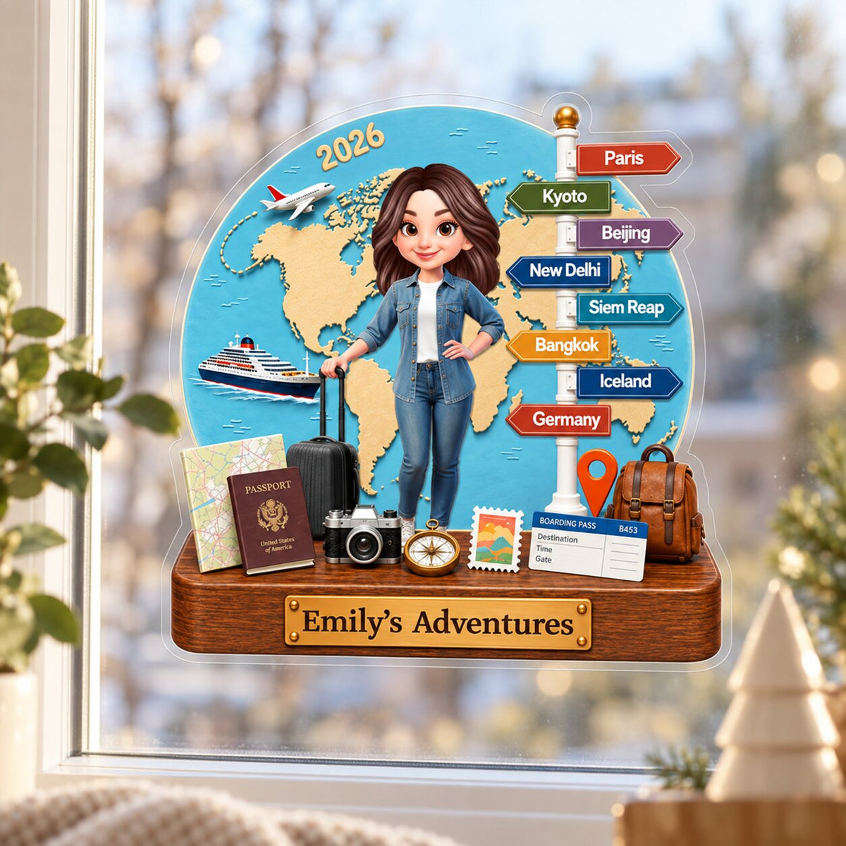 Traveling Destination Travel Adventure 2D Flat - Personalized Decal