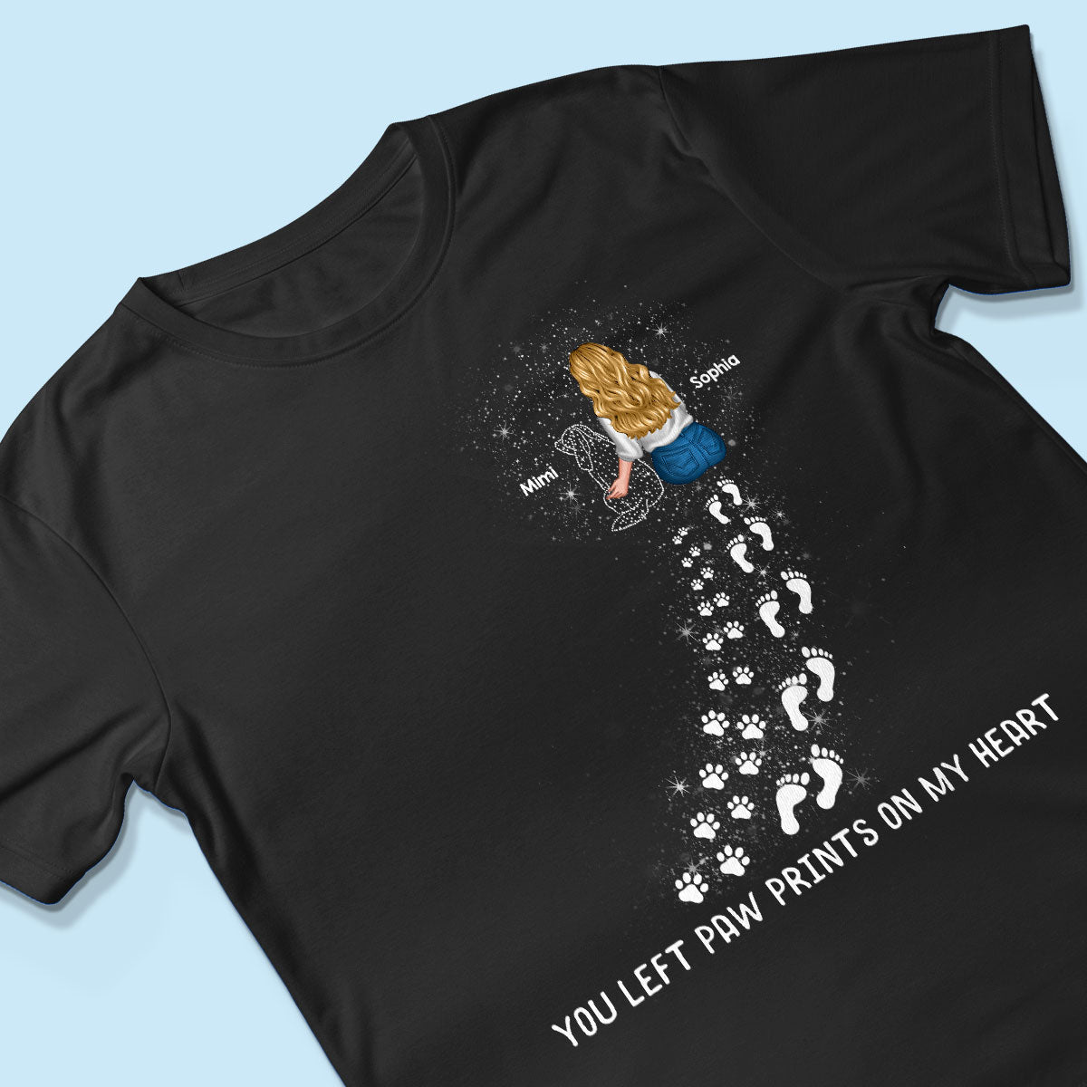 You Left Paw Prints On My Heart Dog Memorial Keepsake Personalized Shirt
