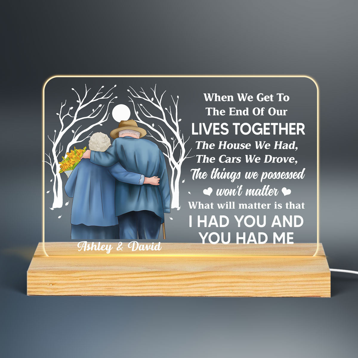 To The End Of Our Lives Couple Personalized Custom Shape LED Night Light LED Lamp