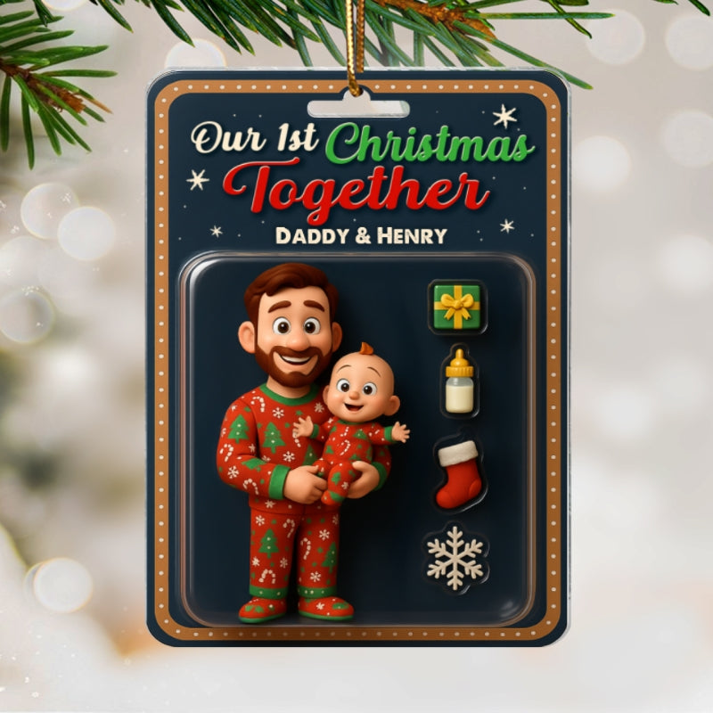Our 1st Christmas Together Daddy & Baby Personalized Acrylic Ornament, 2025 Thoughtful Christmas Gift for New Dad