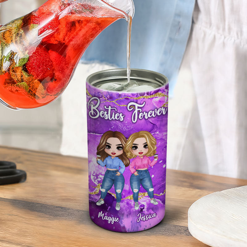 Besties Forever Fabulous Galaxy Pattern Personalized Multipurpose Tumbler 4 In 1 Can Cooler