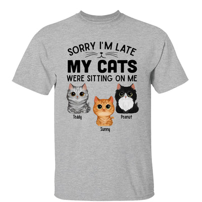 Watercolor Cute Cats Sorry My Cats Sitting On Me Personalized Shirt