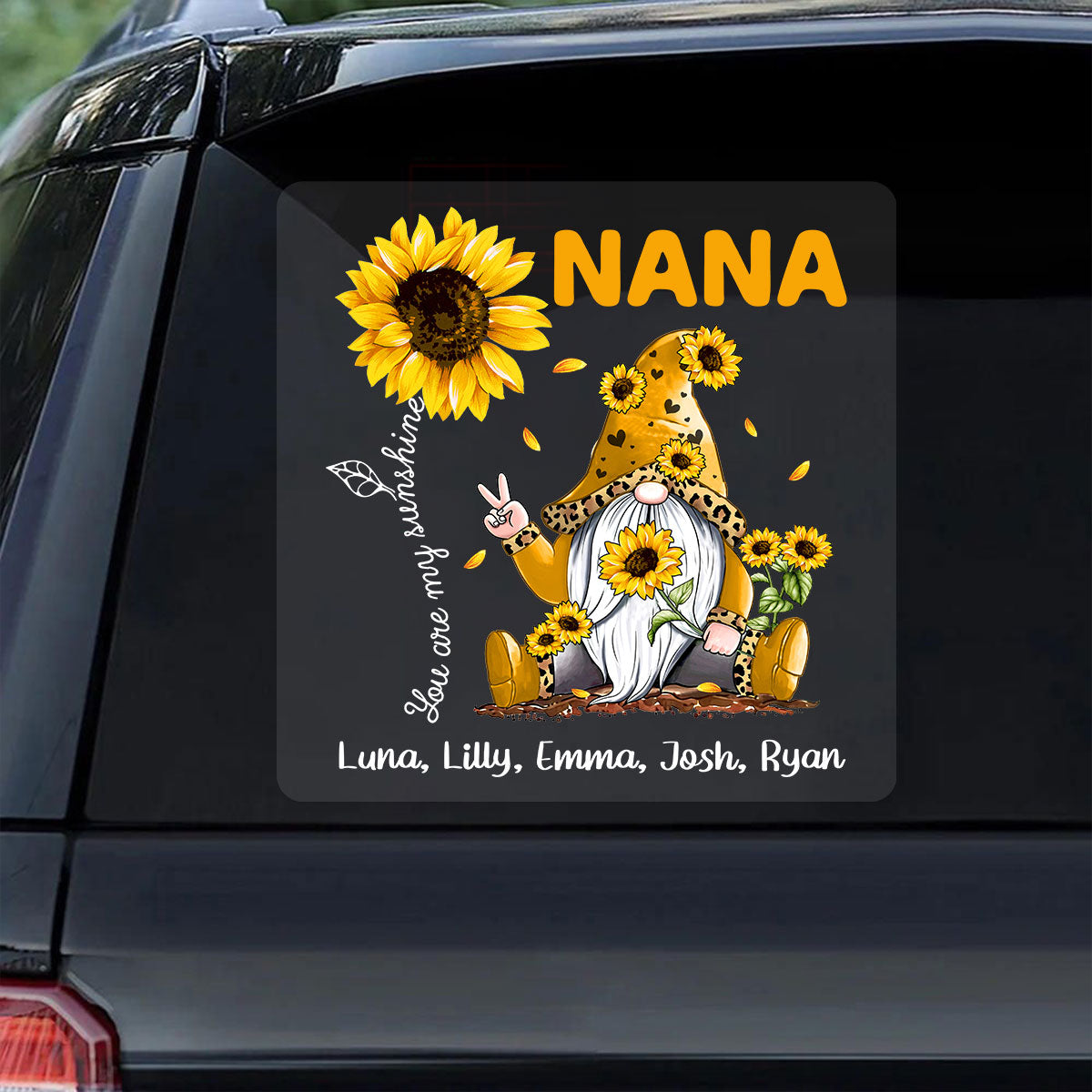 Love Is Being Called Grandma Sunflower Gnome Personalized Decal
