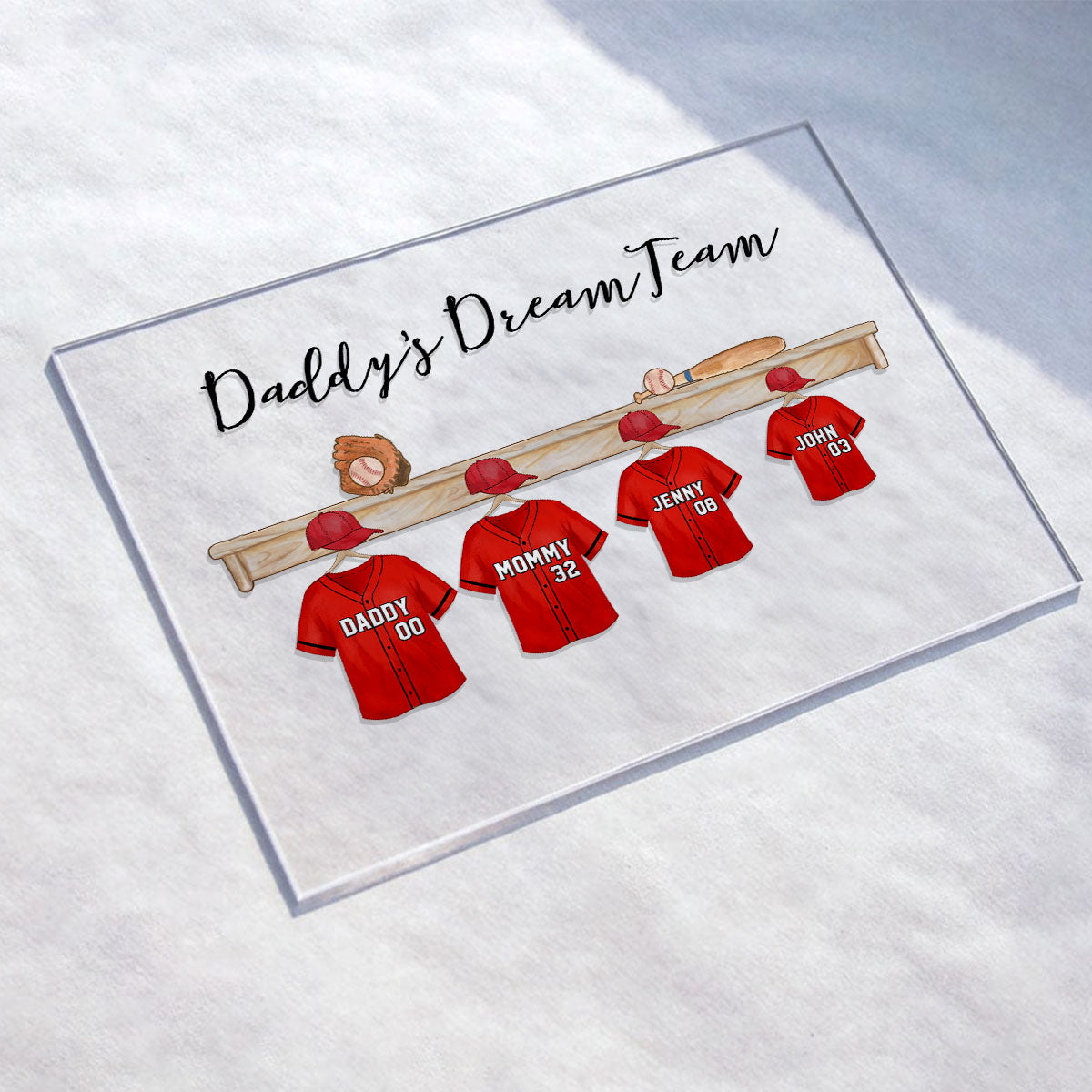 Daddy's Baseball Team Personalized Acrylic Plaque