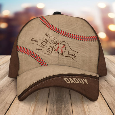 Baseball Dad Grandpa Fist Bump Personalized Classic Cap