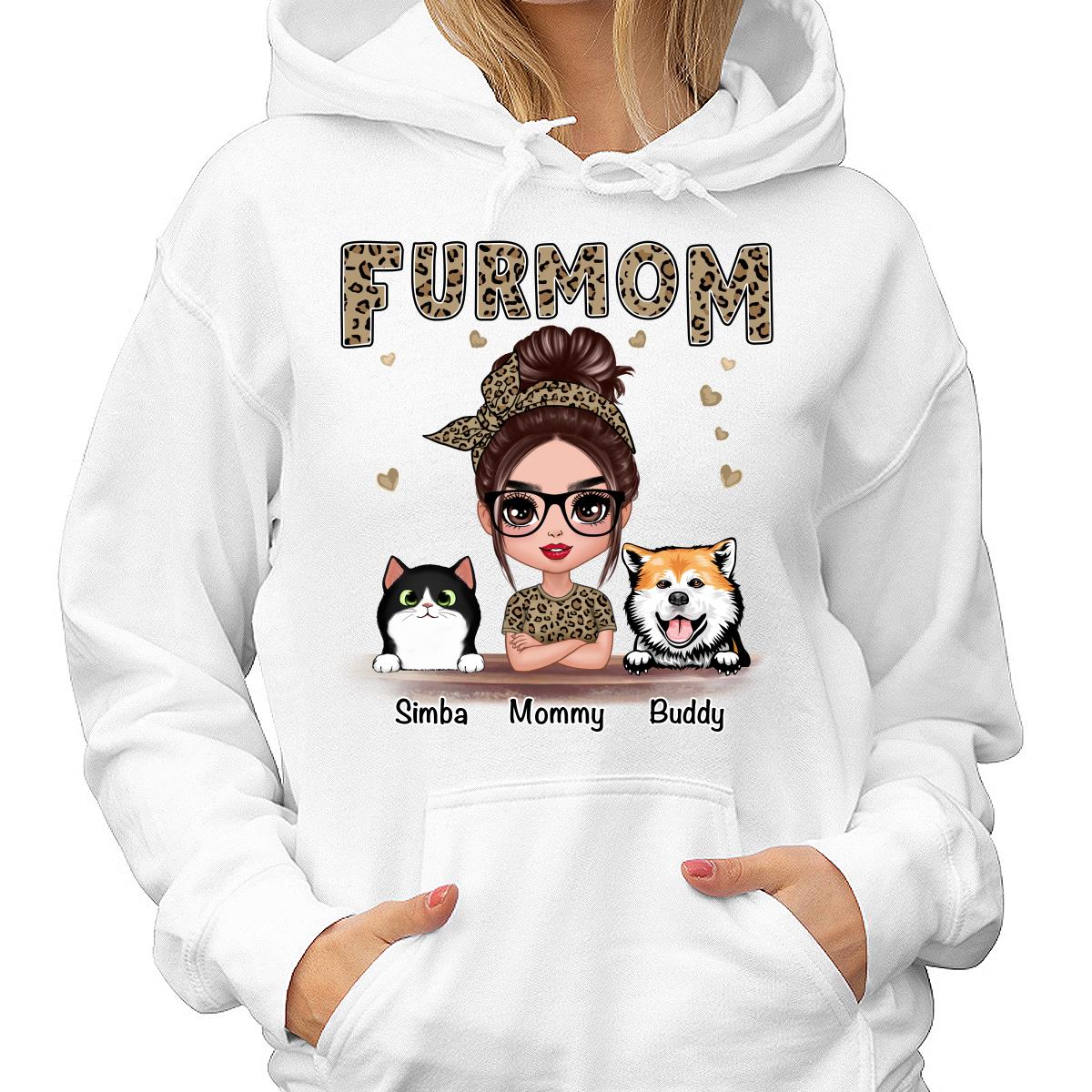 Leopard Shirt Fur Mom Dogs Cats Personalized Shirt