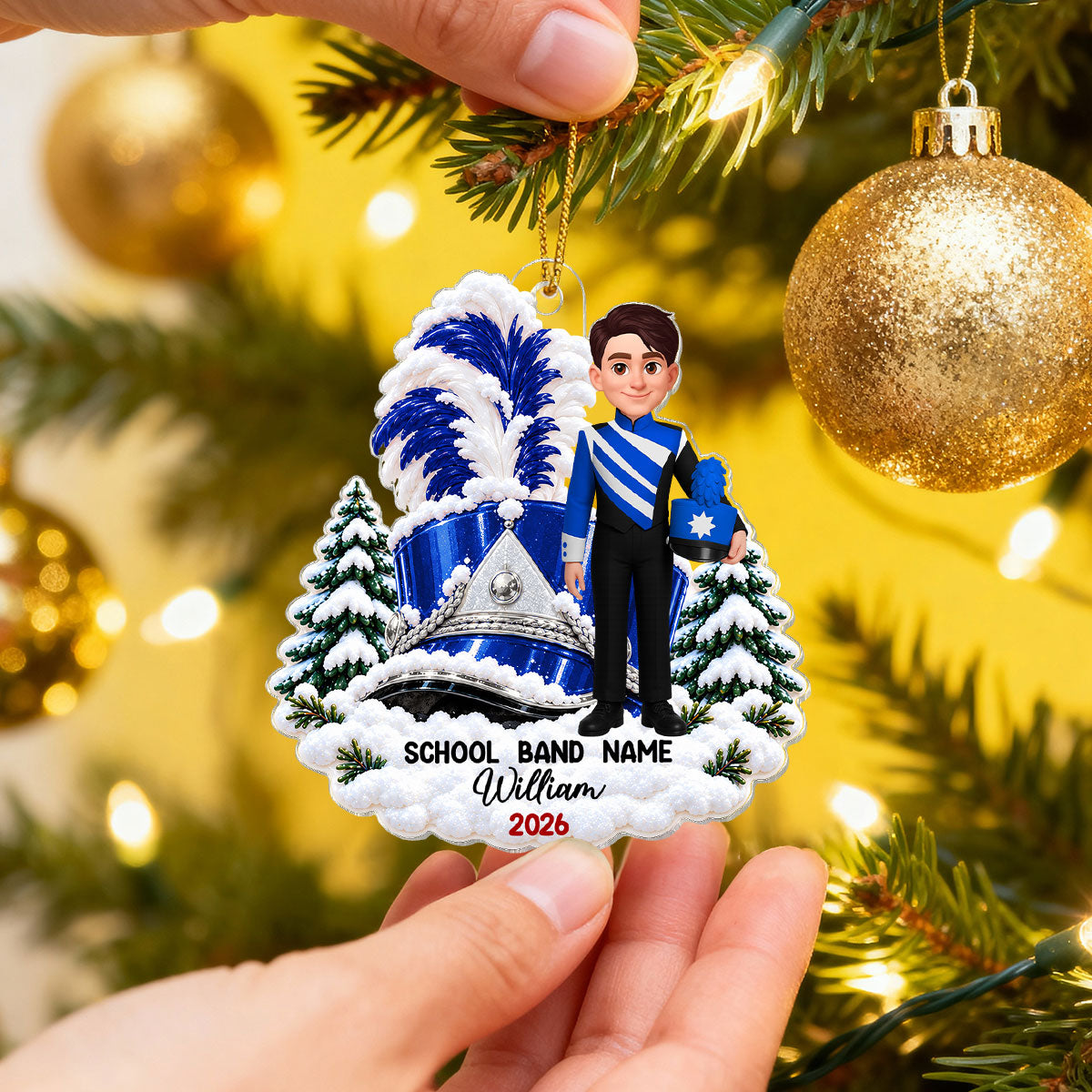 Marching Band Design For Boy Girl - Personalized Acrylic Ornament - Gift For Granddaughter, Grandson