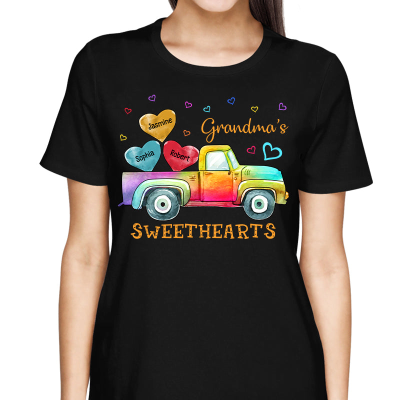 Grandma Mom Sweethearts Colorful Truck Personalized Shirt