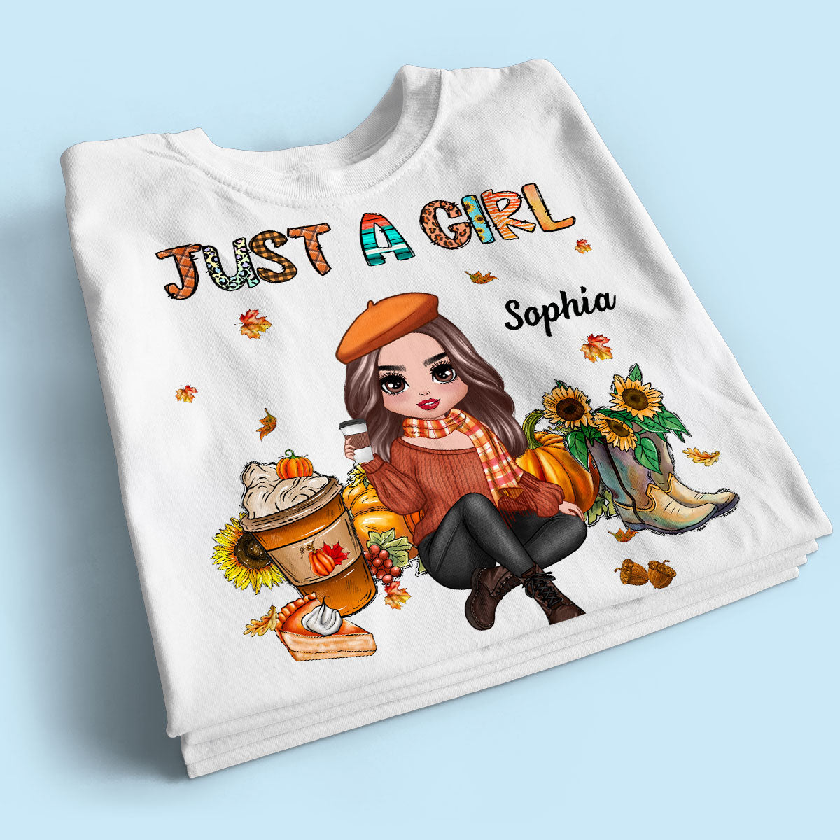 A Girl Who Loves Fall Personalized Shirt, Gift For Her