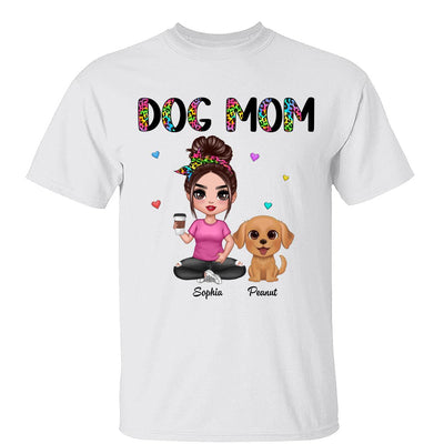 Half Leopard Doll Dog Mom Watercolor Cute Dogs Personalized Shirt