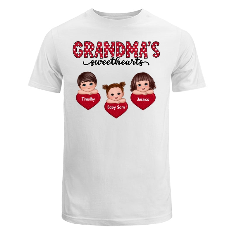 Grandma‘s Sweethearts Cute Kids On Hand Personalized Shirt