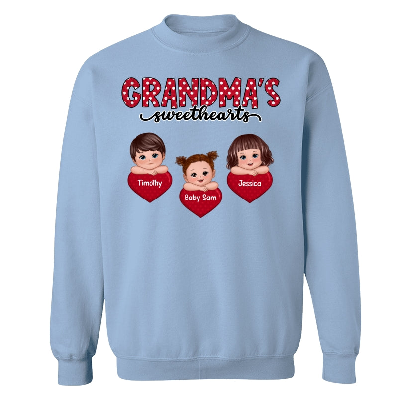 Grandma‘s Sweethearts Cute Kids On Hand Personalized Shirt