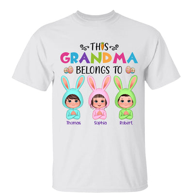 Easter This Grandma Belongs To Bunny Doll Kids Personalized Shirt