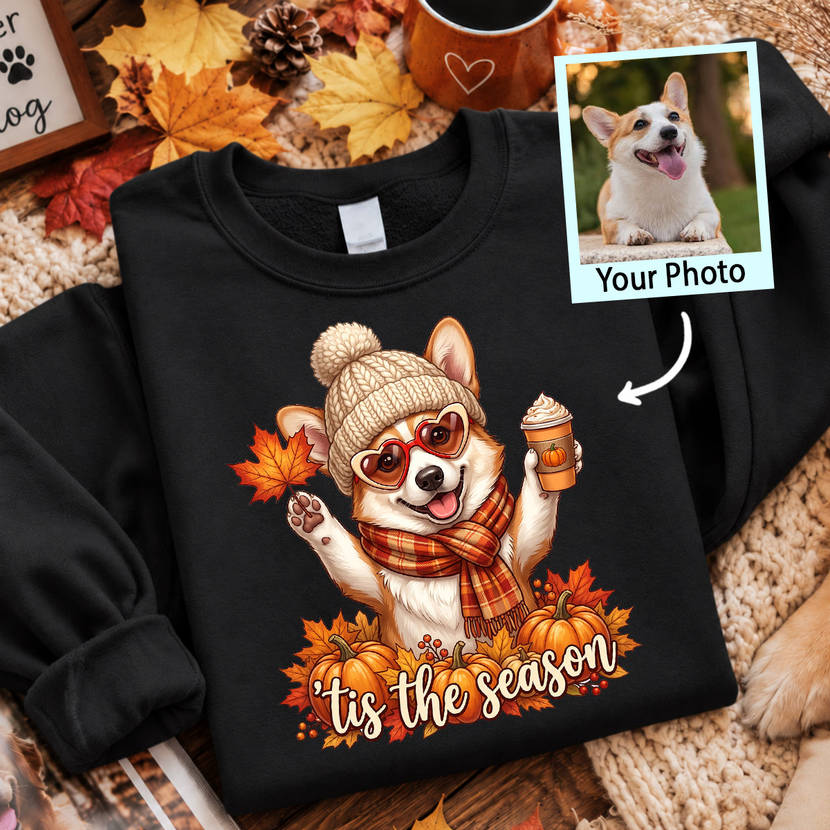 Tis the Season Retro Fall Pet - Personalized Shirt - Trendy Fall Tee for Dog Moms, Cat Moms