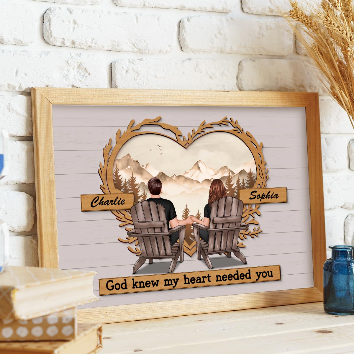 Vintage Style Couple Sitting Personalized Poster