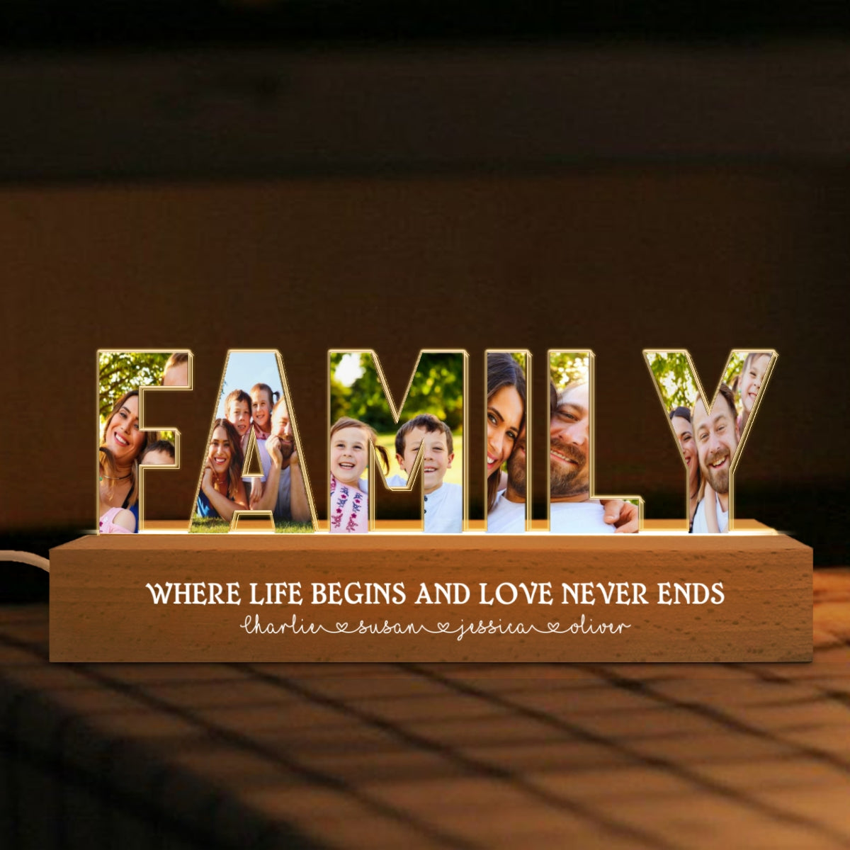 Family Whole Lot Of Love Photo Gallery Personalized LED Night Light