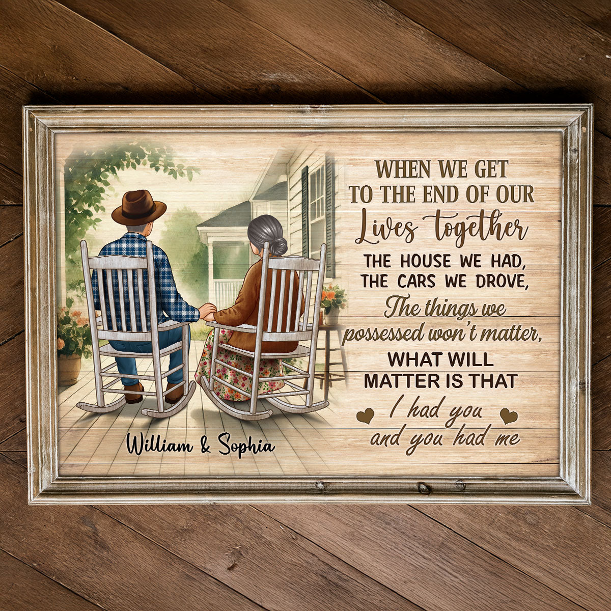 Old Couple Sitting On The Porch Personalized Poster, Heartfelt  Gift For Couple, For Him, For Her, Husband, Wife
