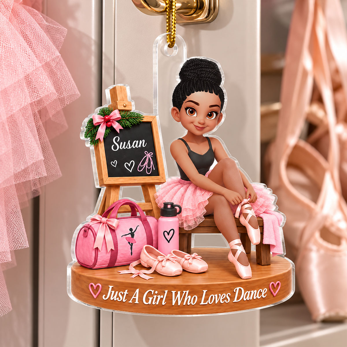 Custom Ballet Girl Name - Personalized Acrylic Ornament - Christmas Gift for Daughter, Granddaughter, Holiday Keepsake for Dancers