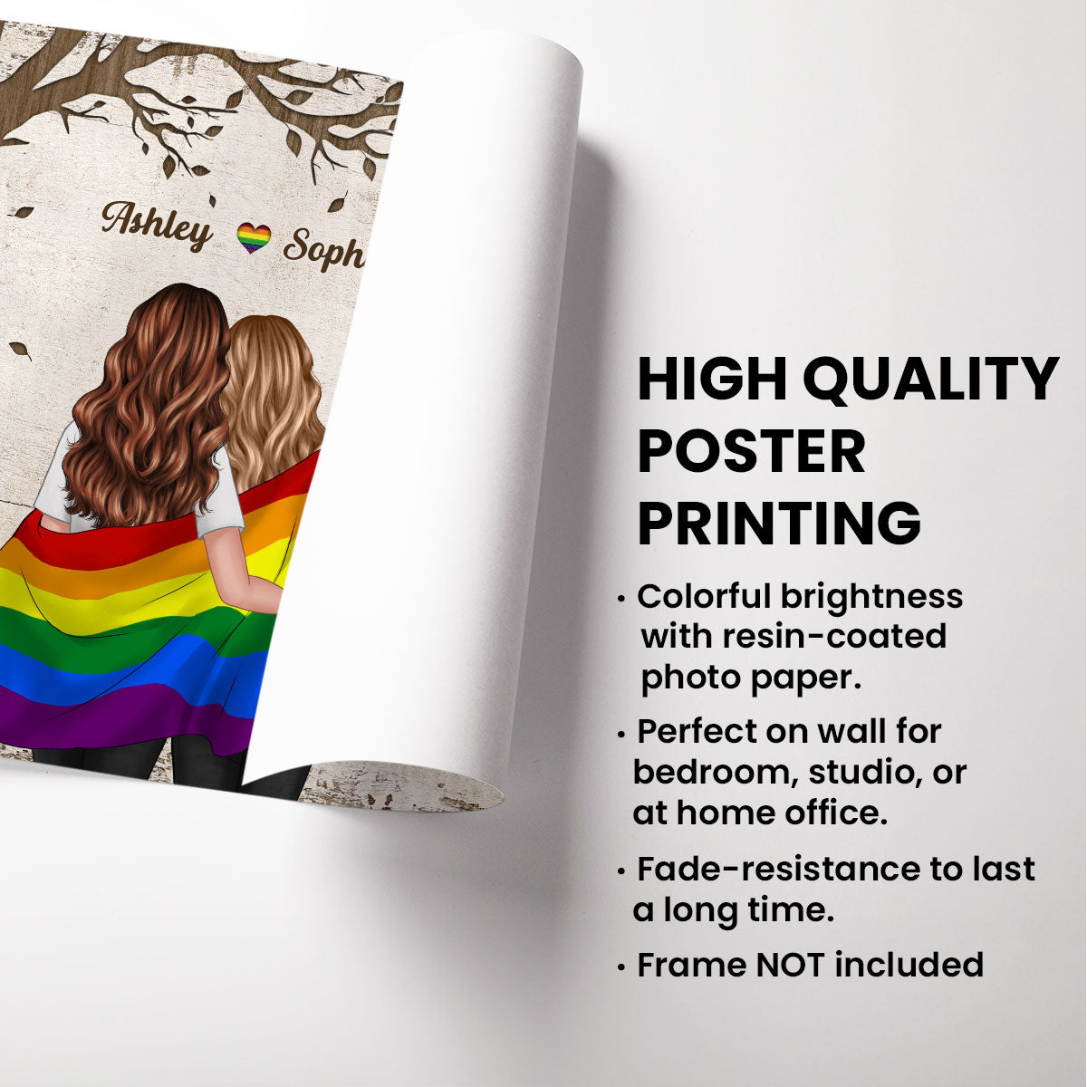 LGBT Couple My Favorite Place in All The World Pride Month Personalized Poster