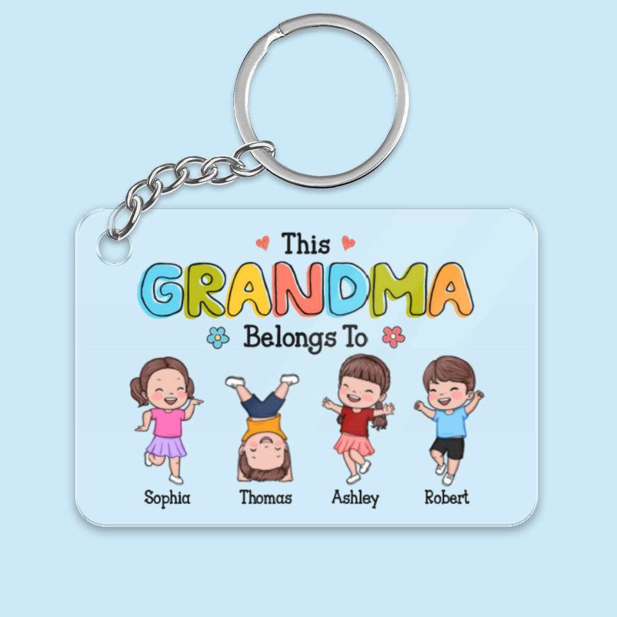 This Grandma Belongs To Naughty Kids Personalized Acrylic Keychain