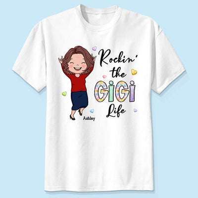 Rockin' The Nana Life Vector Woman Colorful Personalized Shirt