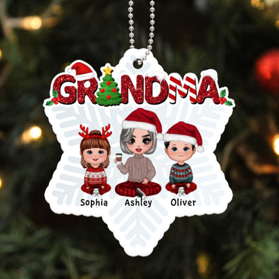 Mom Grandma Letters Christmas Personalized Acrylic Ornament