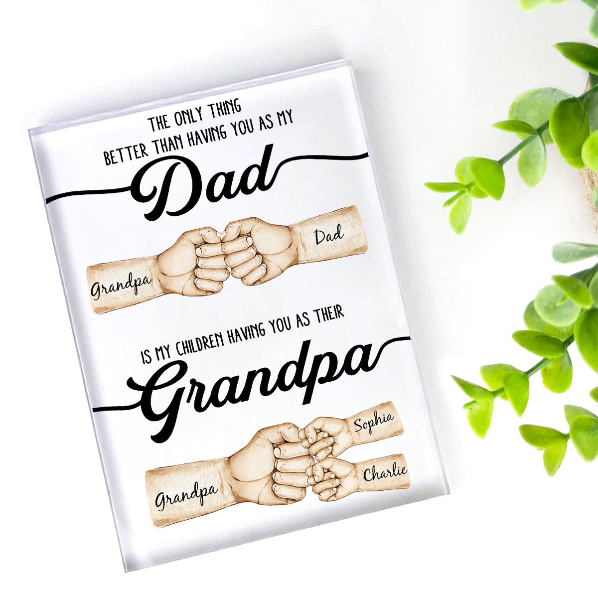 The Only Thing Better Than Having You As My Dad Fist Bump Personalized Acrylic Block, Father's Day gift for Dad from Daughter from Son