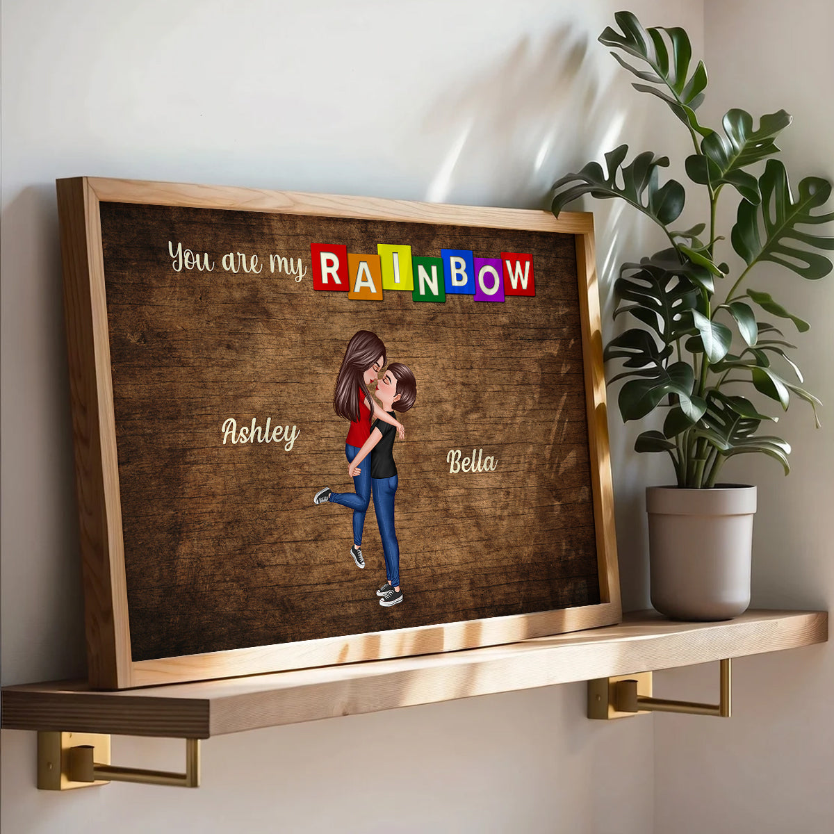 You Are My Rainbow LGBTQ Couple Personalized Poster, Pride Month Gift