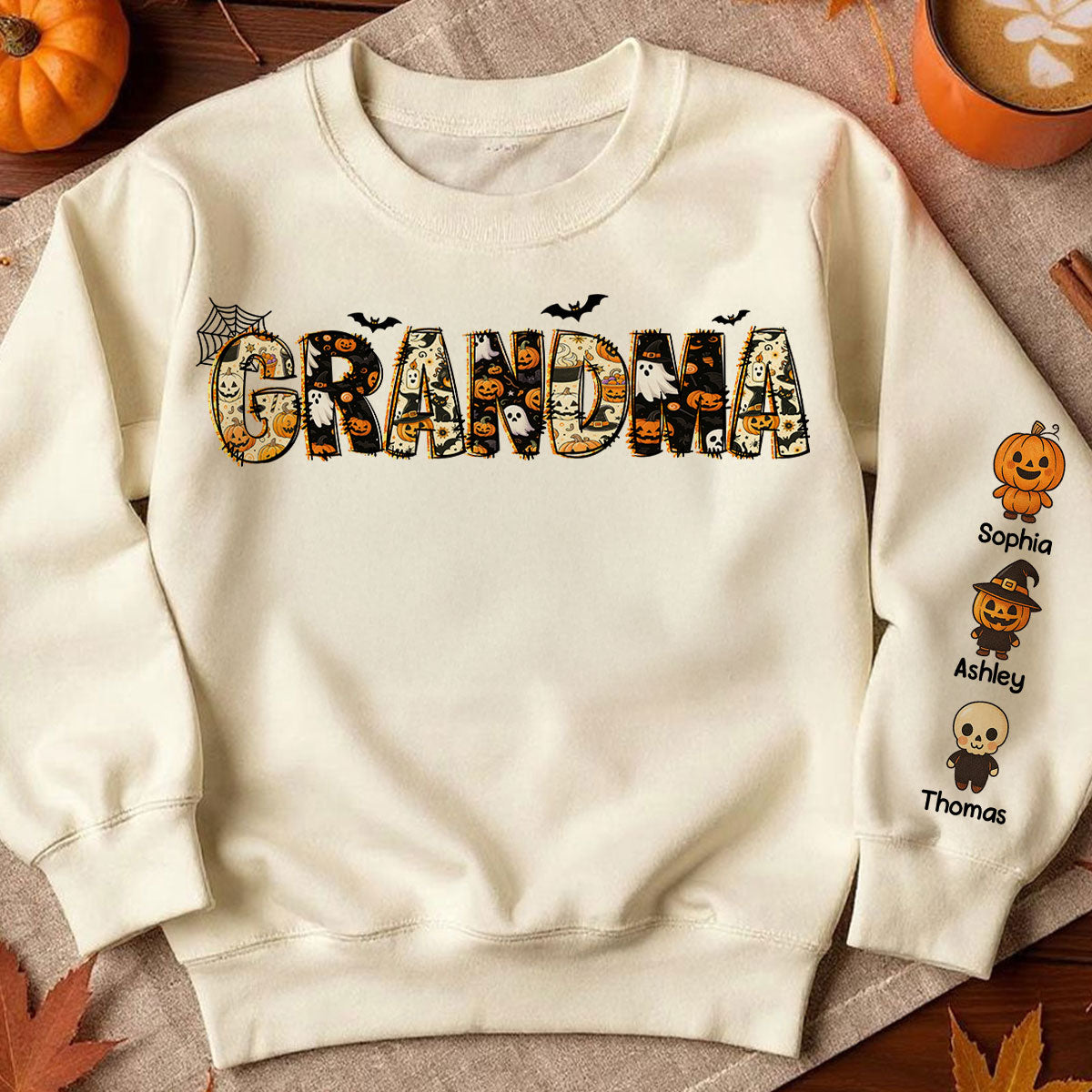 Personalized Halloween Mama Grandma Sweatshirt, Spooky Gift for Mom Grandma