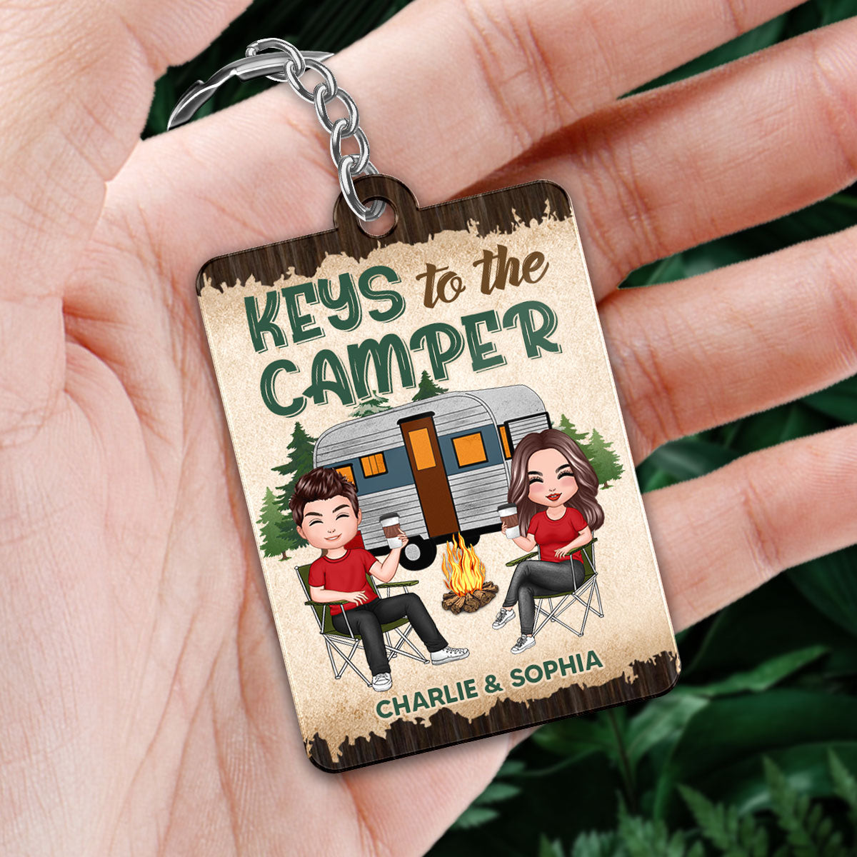 Keys To The Camper Camping Favorite Song QR Code Personalized Acrylic Keychain