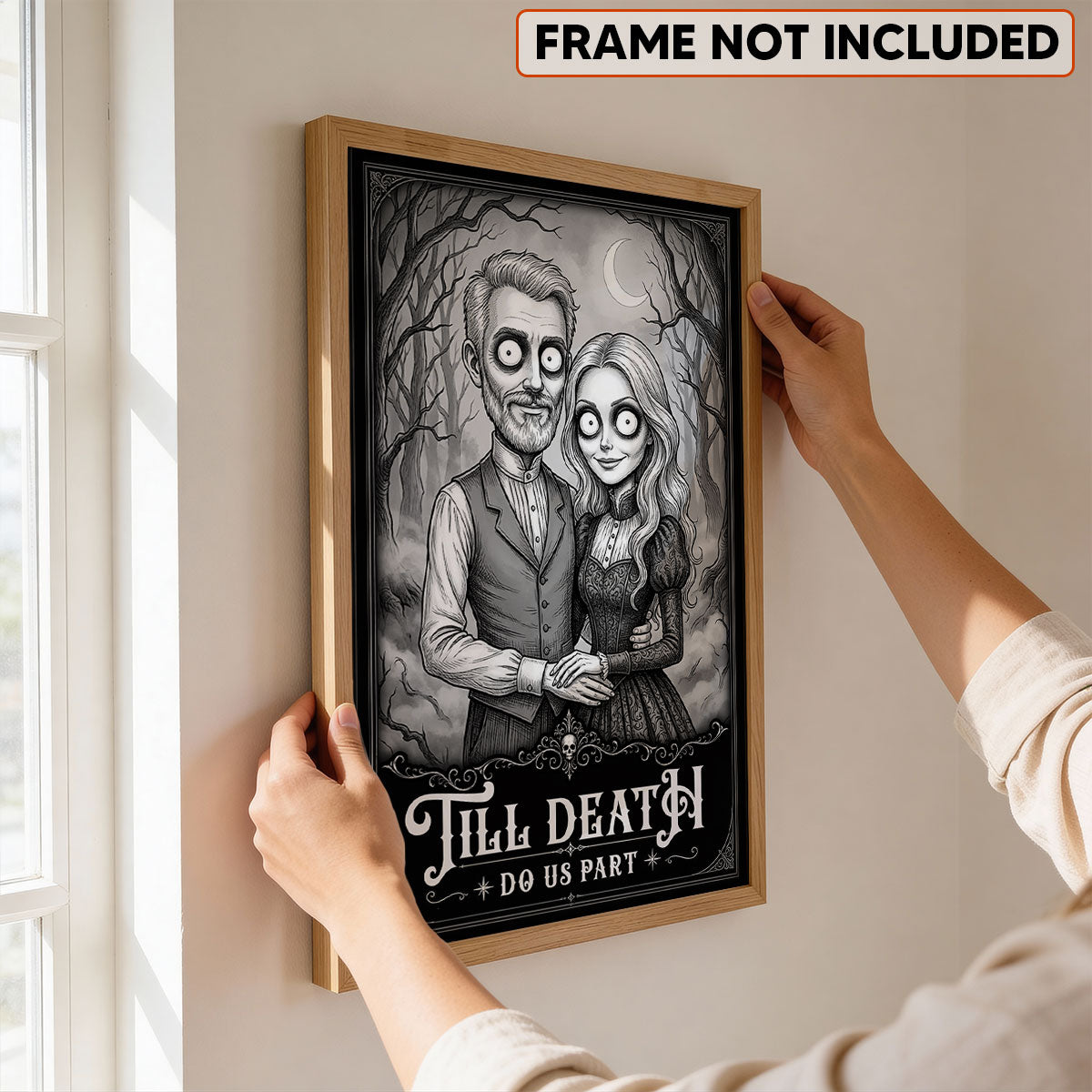 Till Death Do Us Part Custom Couple Photo - Personalized Poster - Halloween Gift, Halloween Decor For Couple