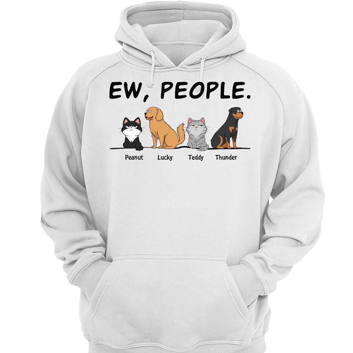 Ew People Funny Dogs Cats Cartoon Personalized Shirt