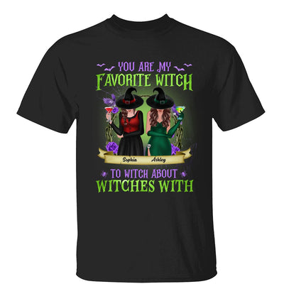 Green And Purple Halloween Front View Besties Gift For Best Friends Personalized Shirt