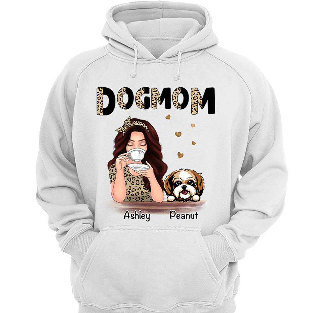 Half Leopard Pattern Dog Mom Gift For Dog Lovers Personalized Shirt