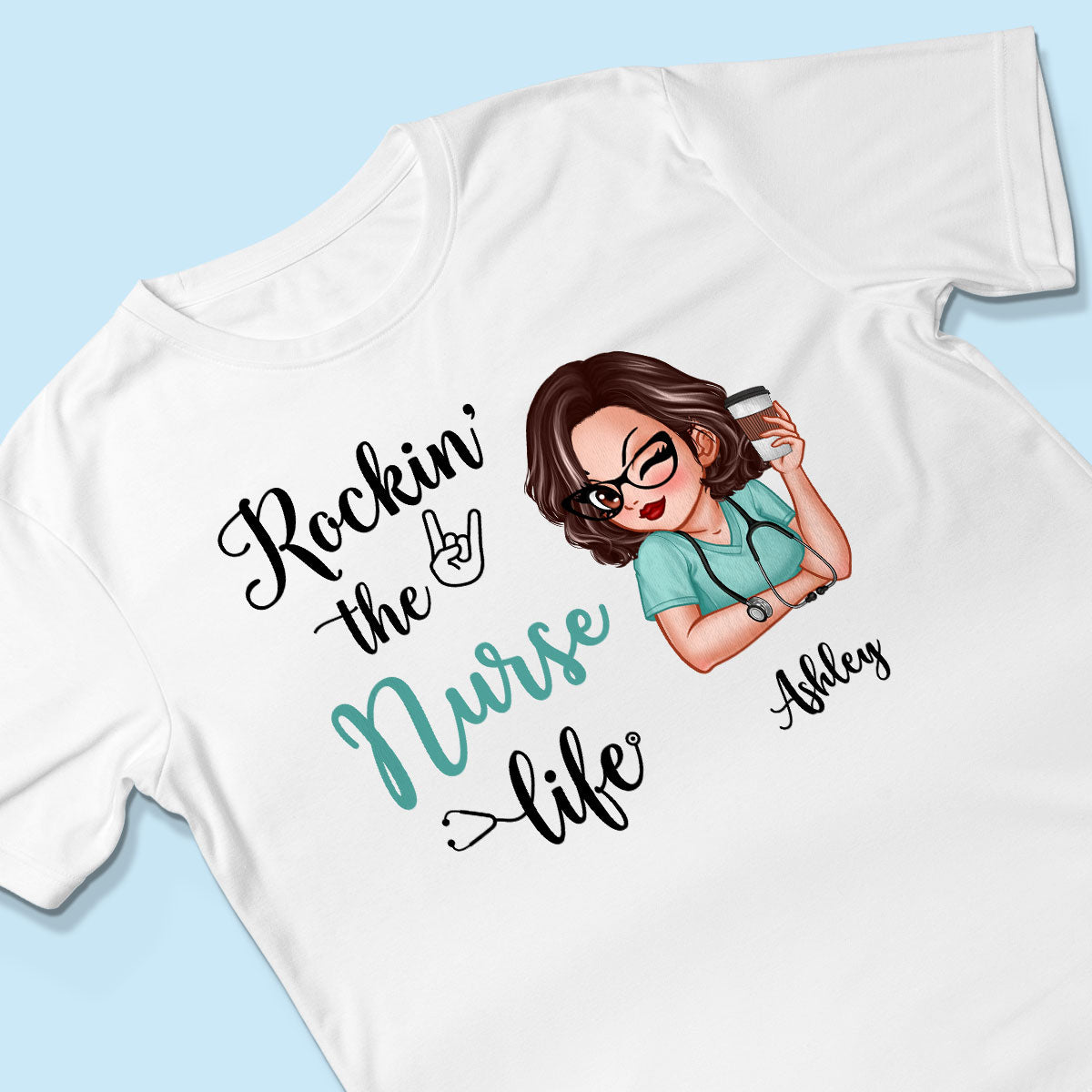 Rockin‘ The Nurse Life Personalized Shirt, Cool Gift For Nurse