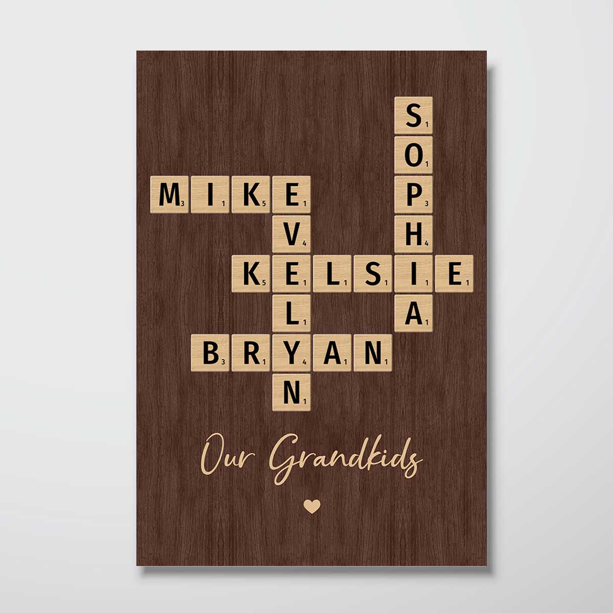Our Grandkids Crossword Puzzle Art - Created In A Moment, Treasured Forever Personalized Poster