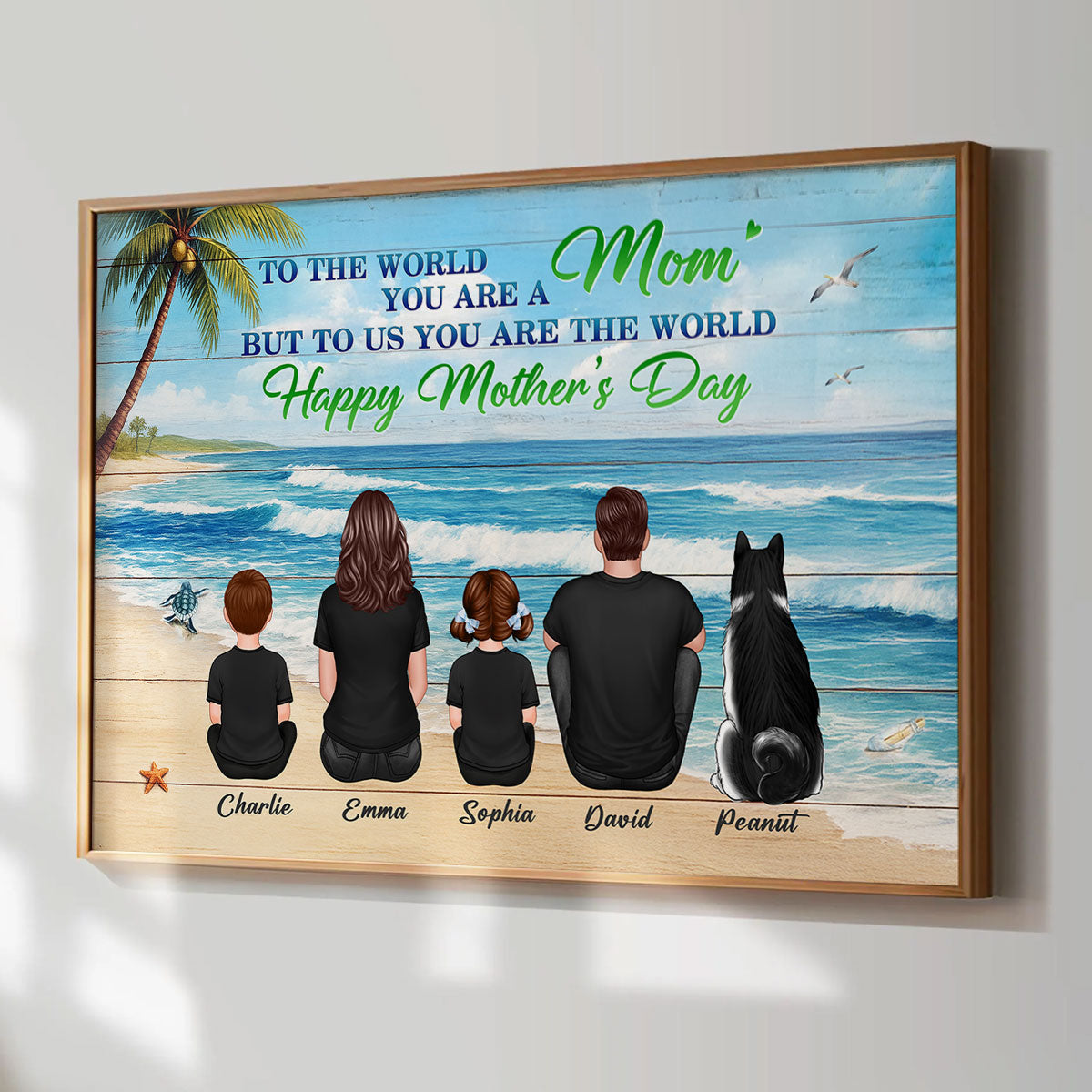 Beach Background Mom You are the World Personalized Poster