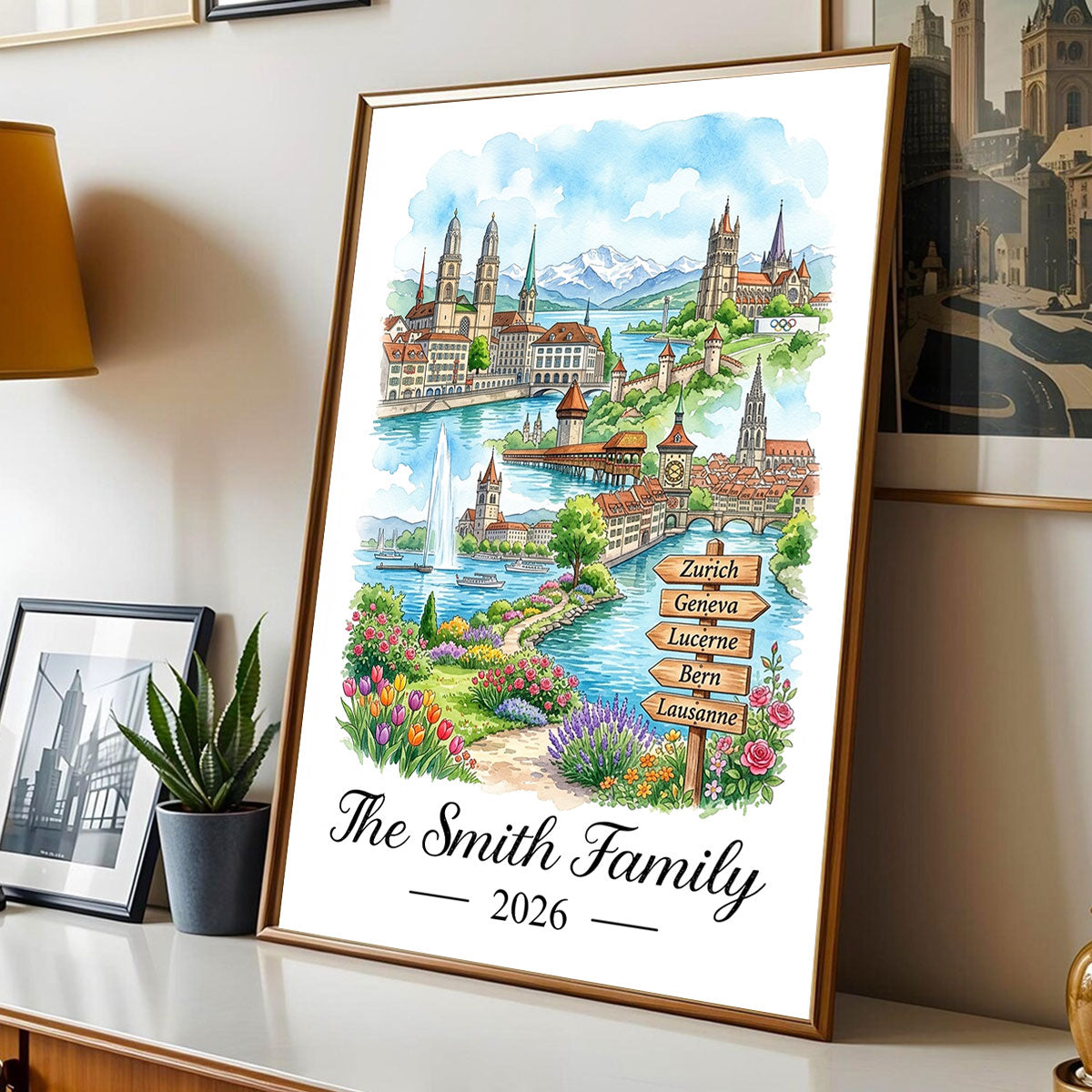 Our Adventures Custom Names & Year - Personalized Poster - Travel Christmas Keepsake Gift For Couples, Husband, Wife, Boyfriend, Girlfriend