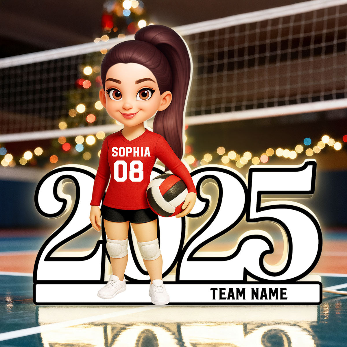 Christmas Volleyball Player - Personalized Light Box - Gift For Volleyball Lovers, School Volleyball Team