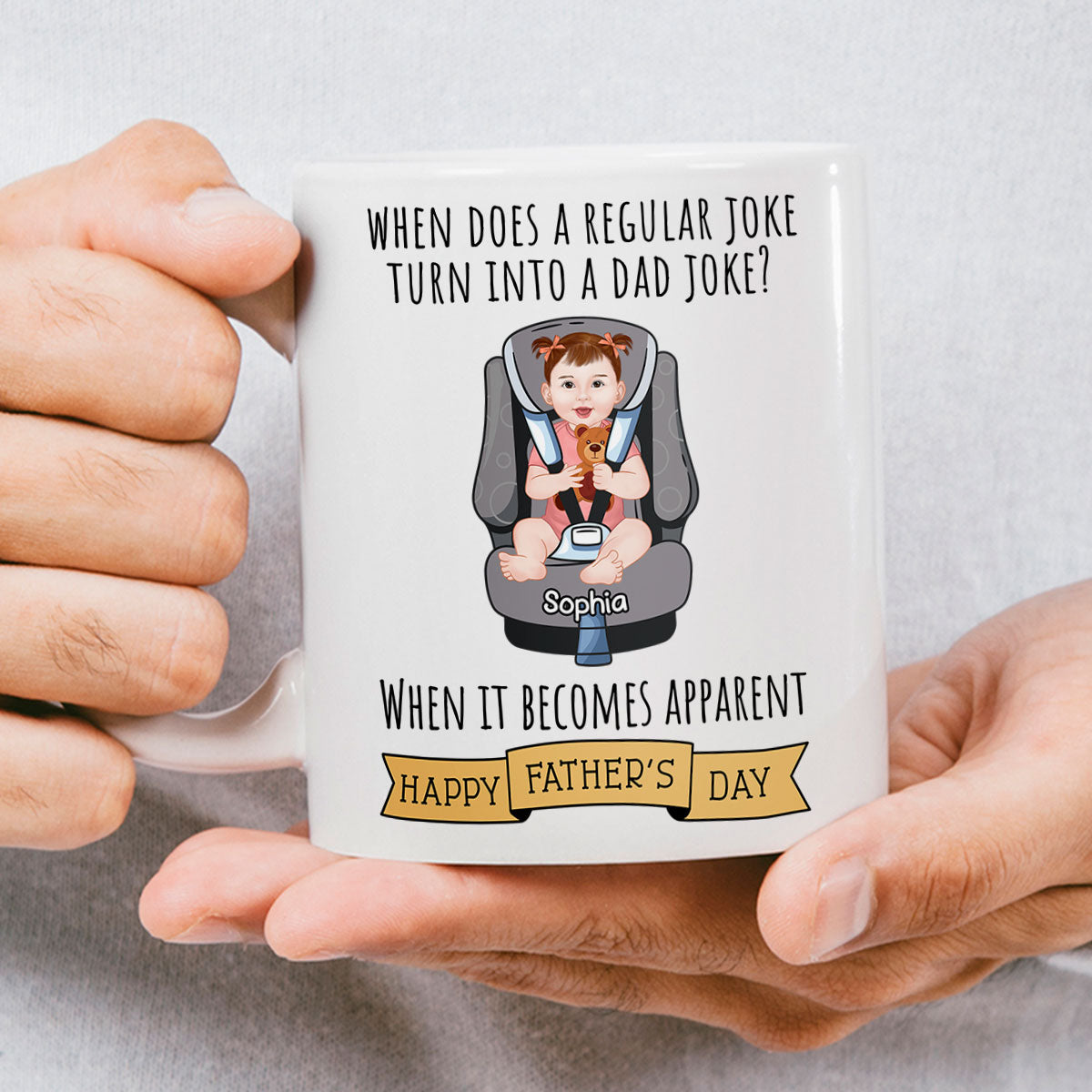 Dad Joke Father's Day Personalized Mug For New Parent, Gift For New Dad, Newborn