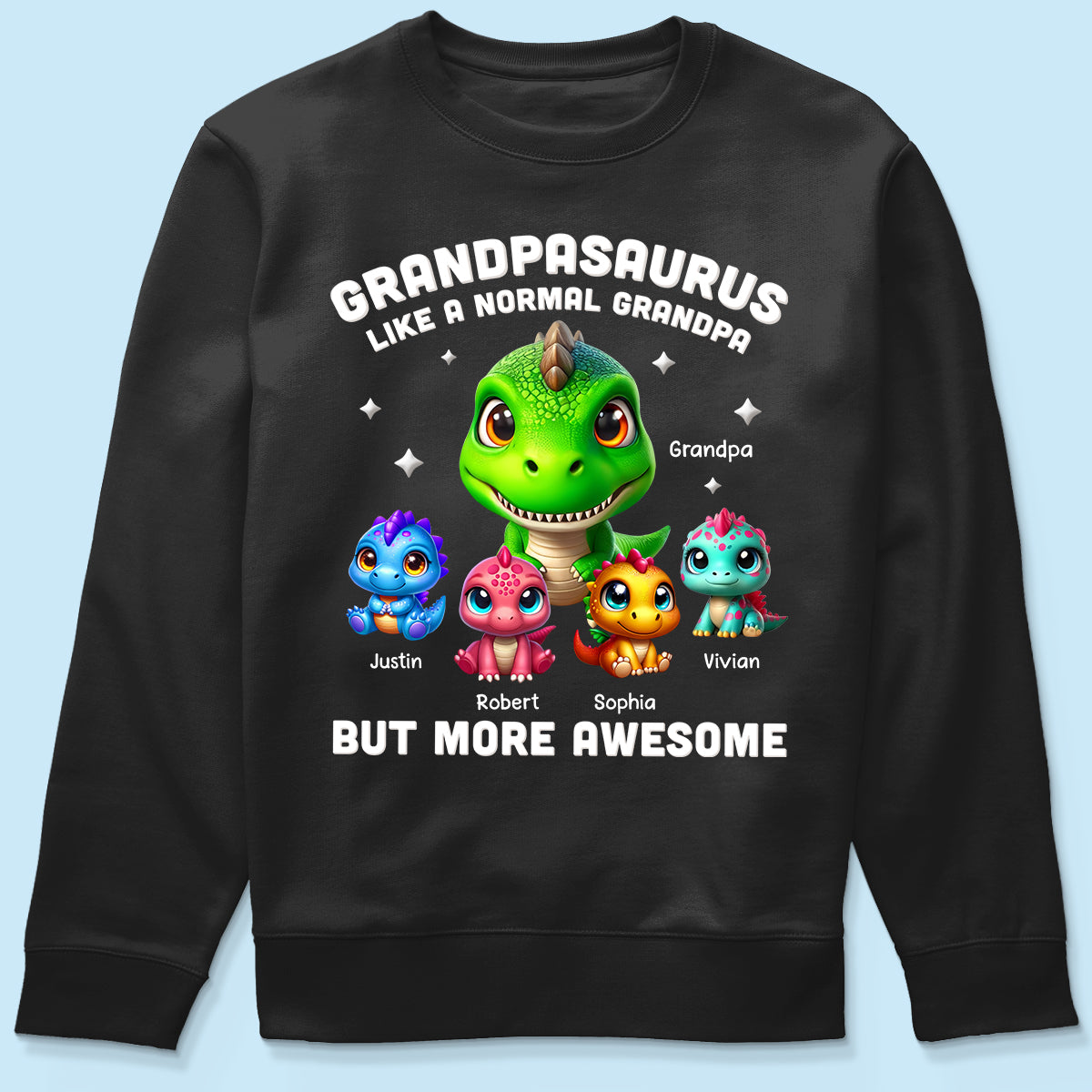 Daddysaurus Grandpasaurus 3D Dinosaurs Personalized Shirt, Father's Day Gift For Dad, For Grandpa
