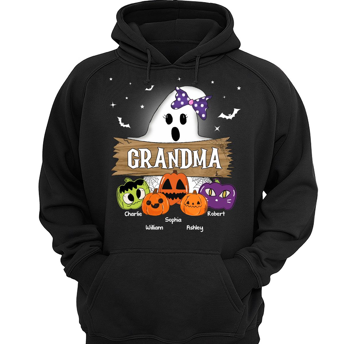 Halloween Grandma Mom Boo Kids Pumpkins Personalized Shirt
