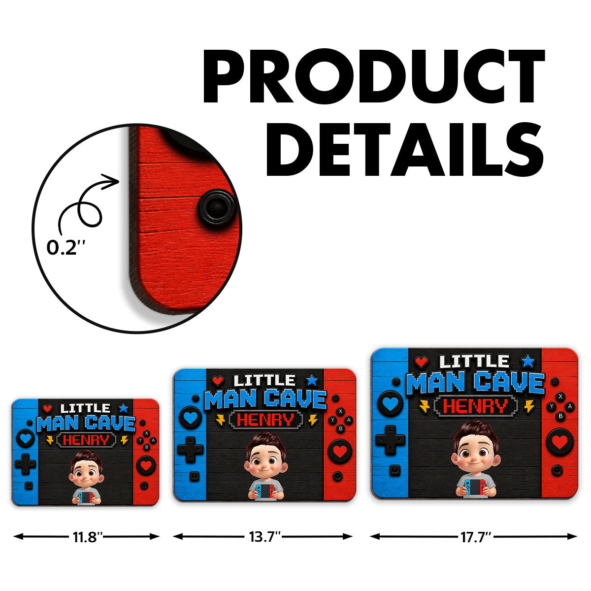 Little Man Cave Gamer - Personalized Wood Sign - Gift For Boys, Gamers, Door Hanger For Gamers, Gaming Room, Playroom Decor For Boys