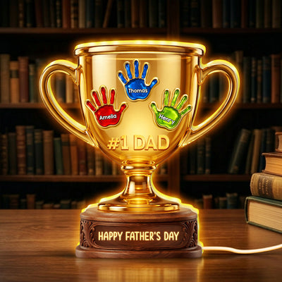 Happy Father's Day #1 Dad, Grandpa - Personalized Light Box - Father's Day Gift for Dad, Grandpa, Husband