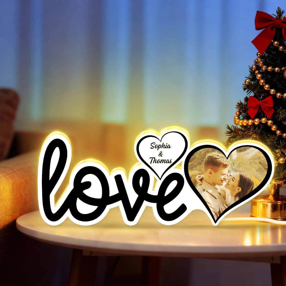 Couple Love Custom Photo - Personalized Light Box - Valentine's Day Gift For Him or Her