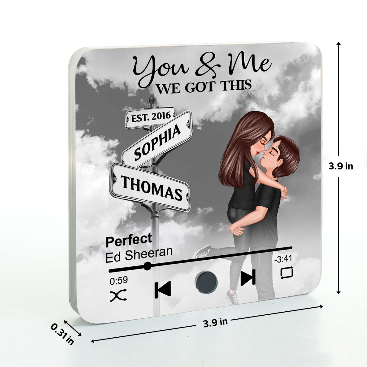 Always Beside You Couple Street Signs Personalized Music Fridge Magnet, Heartfelt Gift For Couple, For Him, For Her, Boyfriend, Girlfriend, Husband, Wife