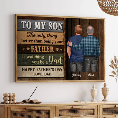 Colored Wood Pallets To My Son From Dad Mom Happy Father's Day Personalized Poster, Heartfelt Father's Day Gift For Son