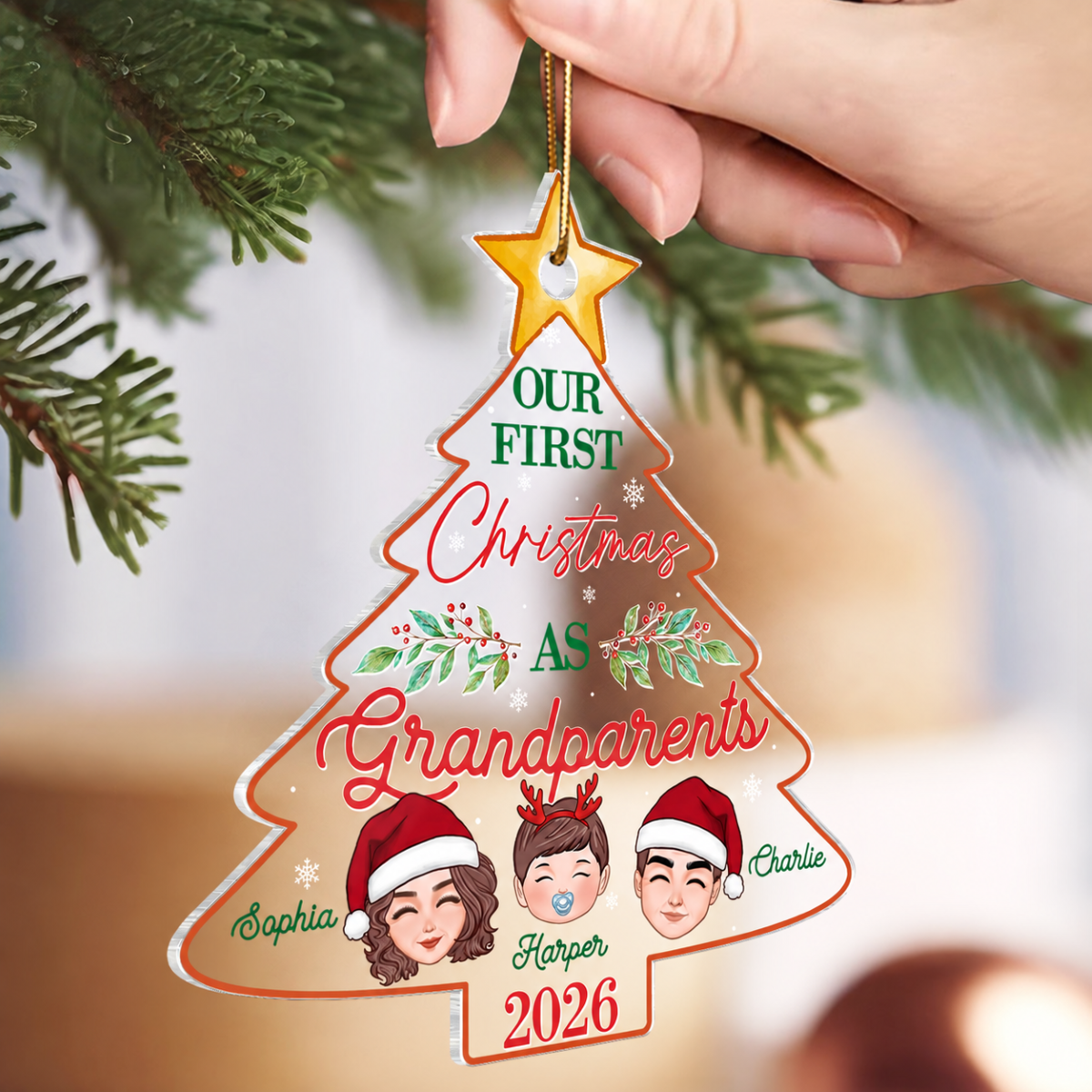 Our First Christmas As Grandparents Christmas Tree, Christmas Gift For New Grandparents